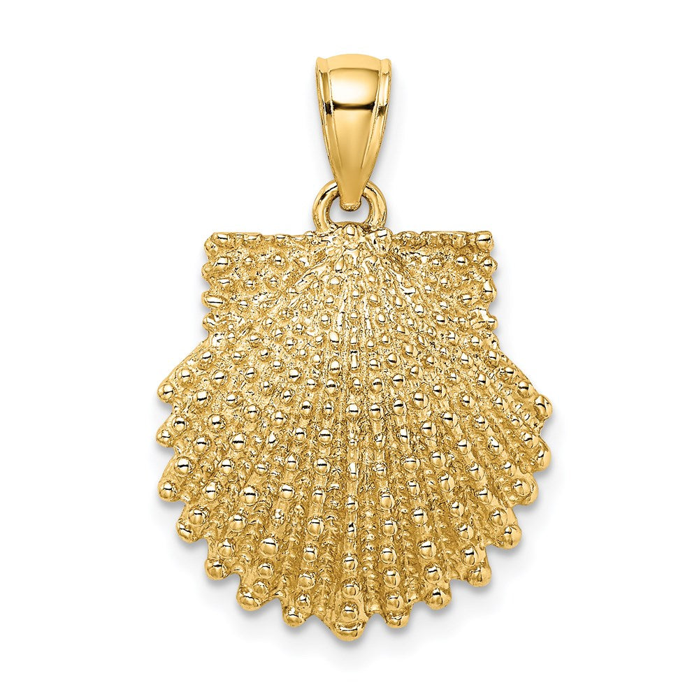 14K Gelbgold Charm mit strukturierter Muschelschale
