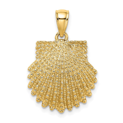 14K Gelbgold Charm mit strukturierter Muschelschale