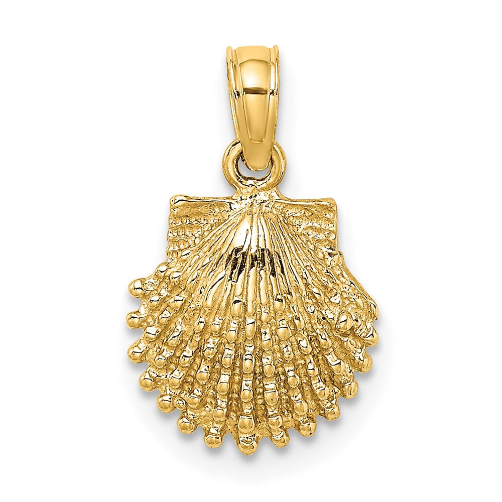 14K Gelbgold Strukturiert Muschel Charm