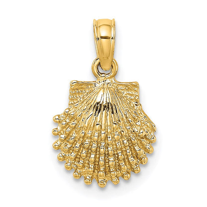 14K Gelbgold Strukturiert Muschel Charm