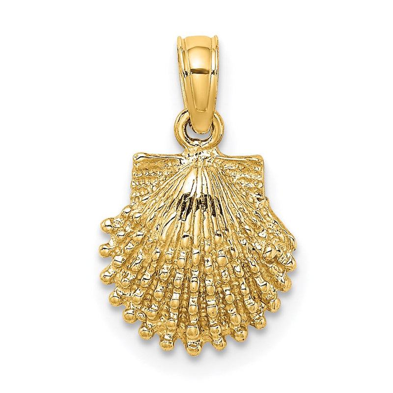 14K Gelbgold Strukturiert Muschel Charm