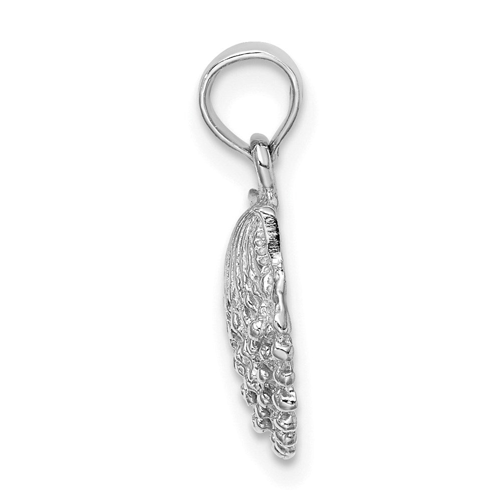 14K Weißgold Strukturiert Muschel Charm
