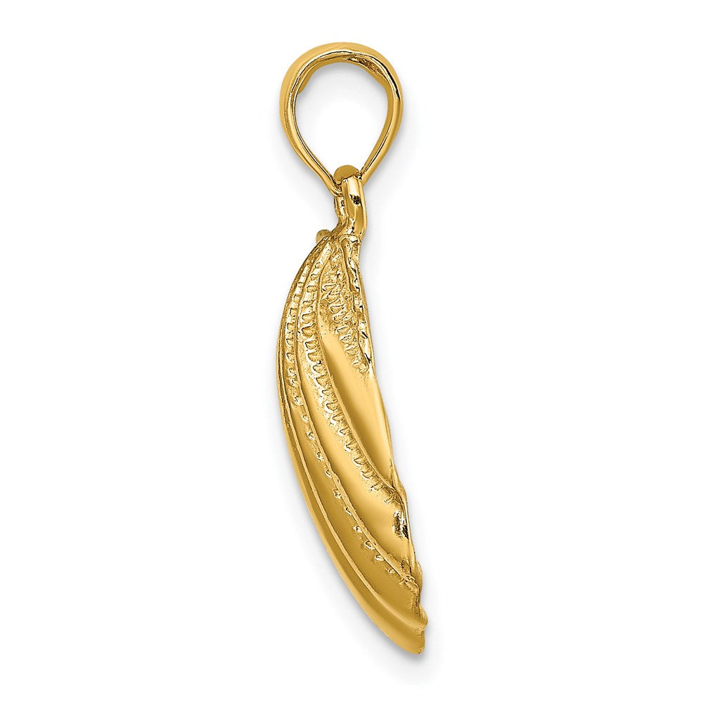 14K Gelbgold Charm mit strukturierter Muschelschale