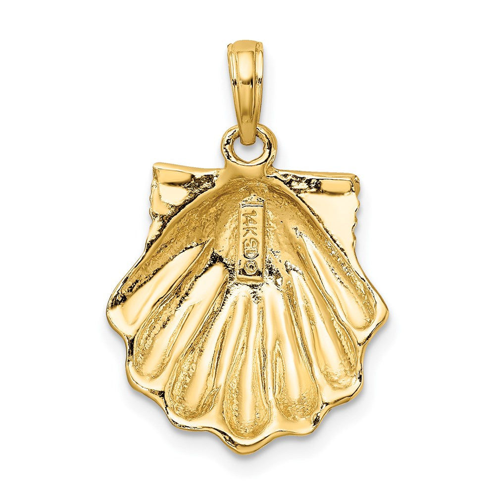 14K Gelbgold Charm mit strukturierter Muschelschale