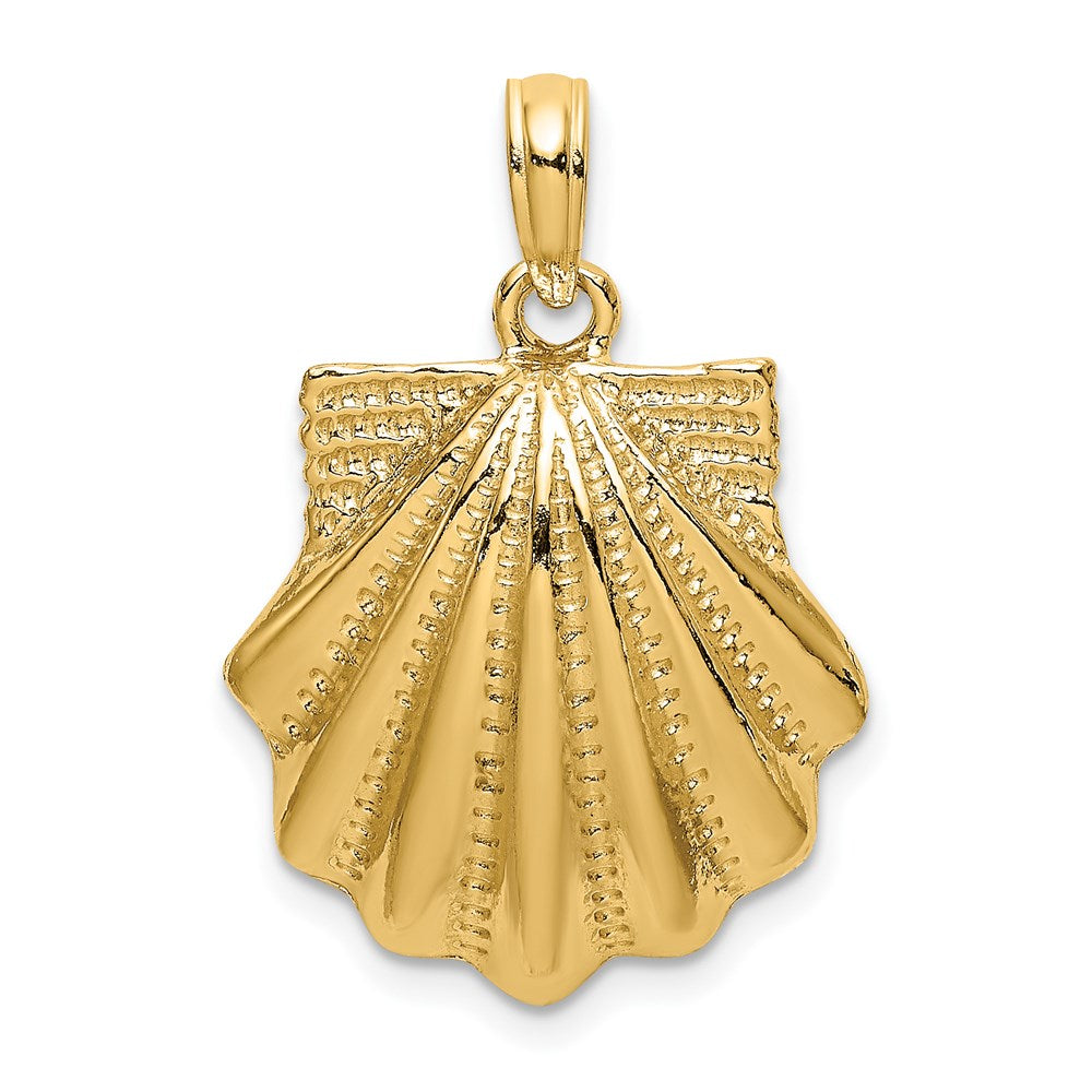 14K Gelbgold Charm mit strukturierter Muschelschale