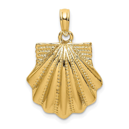 14K Gelbgold Charm mit strukturierter Muschelschale