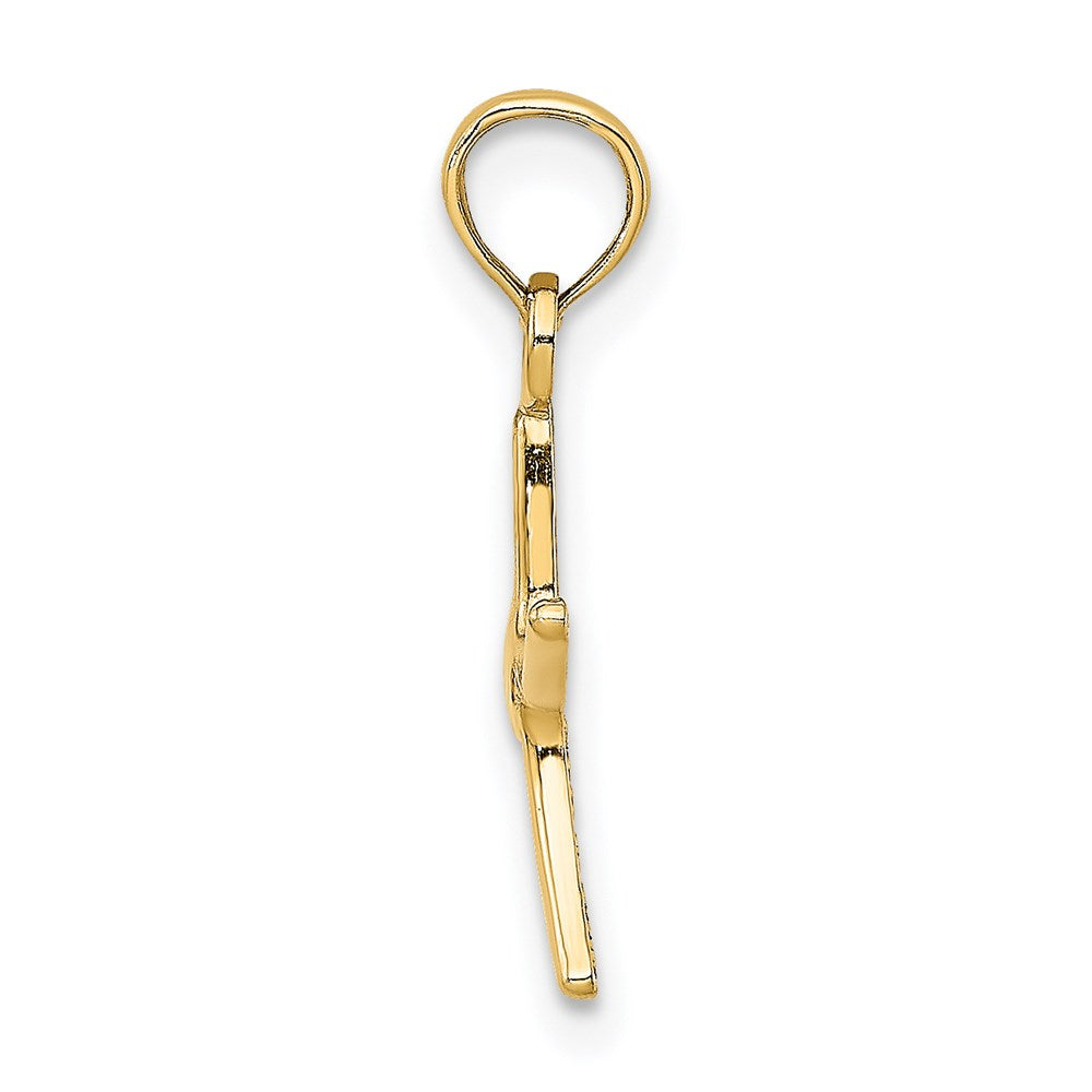 14K Gelbgold Poliert Mini Dancing Seestern Charm