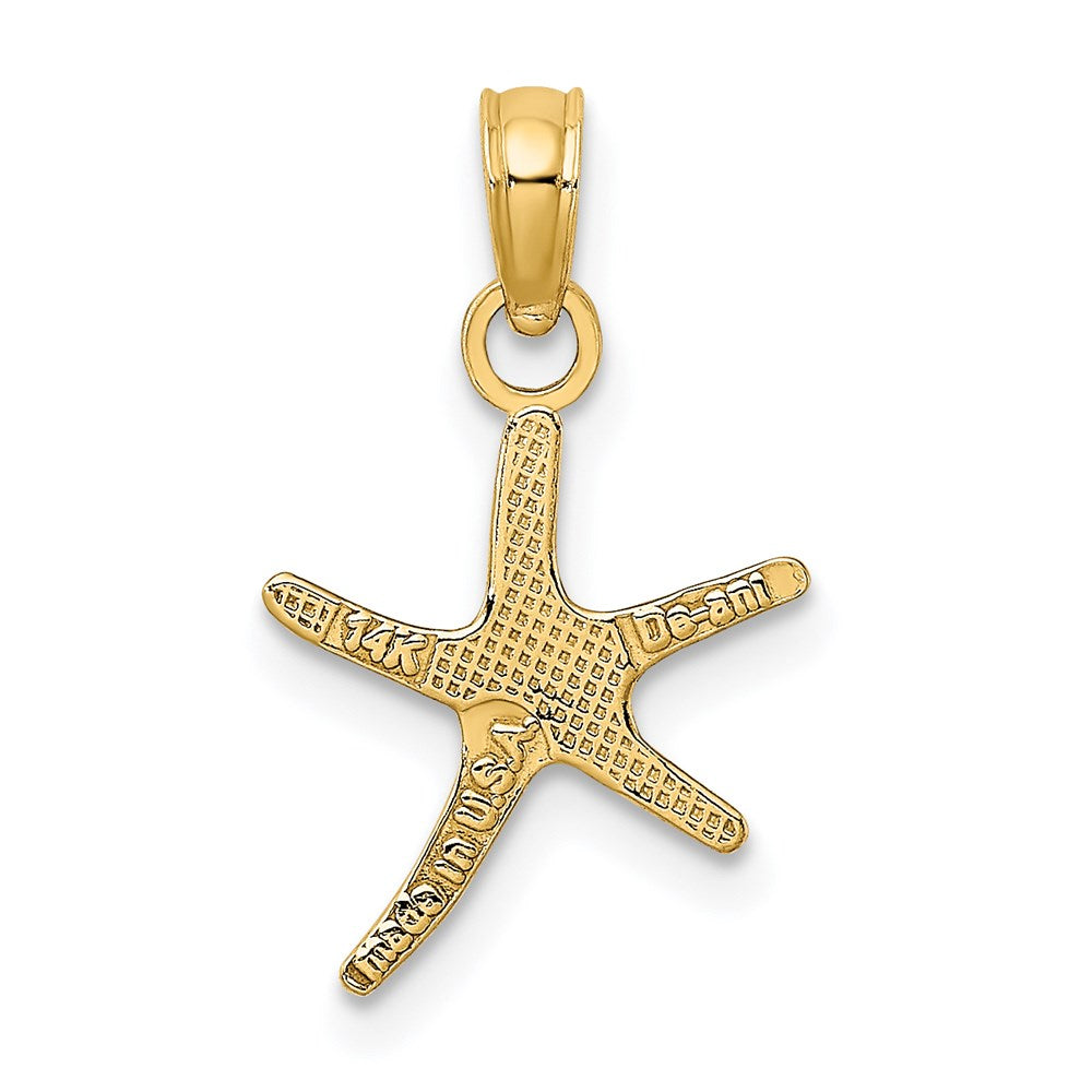 14K Gelbgold Poliert Mini Dancing Seestern Charm