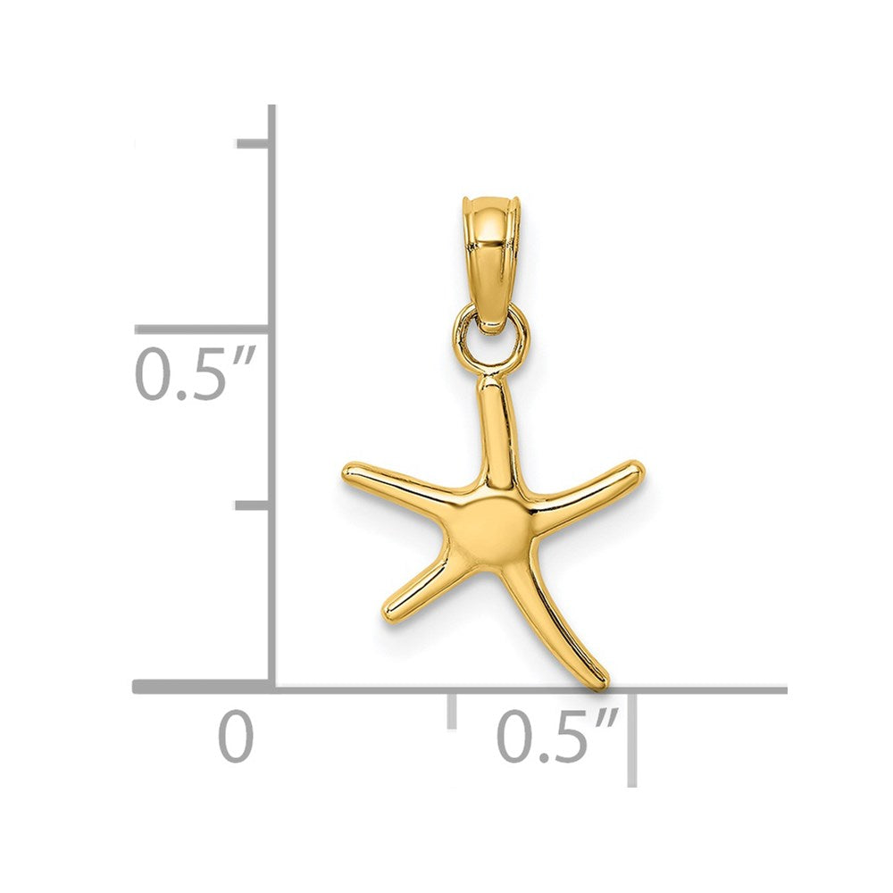 14K Gelbgold Poliert Mini Dancing Seestern Charm
