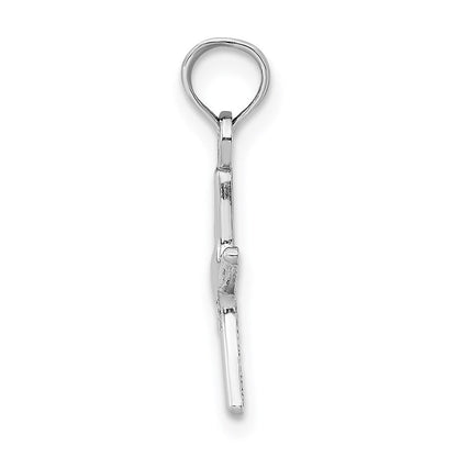 14K Weißgold Poliert Mini Dancing Seestern Charm