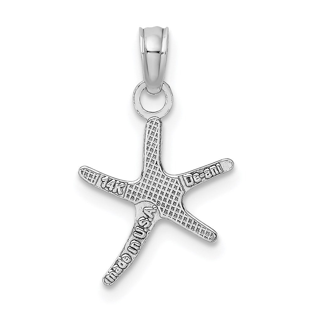 14K Weißgold Poliert Mini Dancing Seestern Charm
