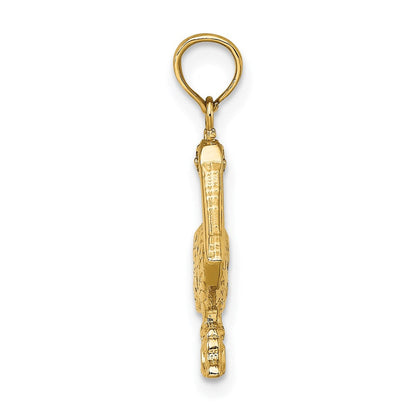 14K Gelbgold 3D-Pelikan-stehend-Charm