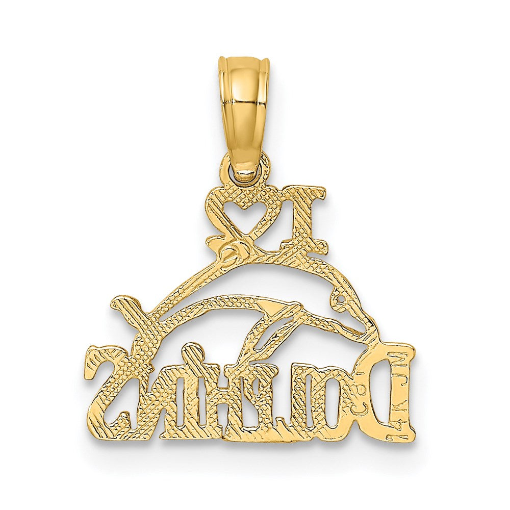 14K Gelbgold I Herz Dolphins mit Delfin Charm