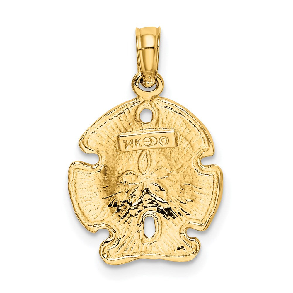 14K Gelbgold Polierter Sanddollar-Charm