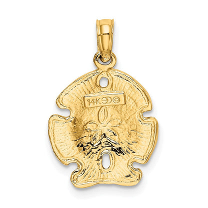 14K Gelbgold Polierter Sanddollar-Charm