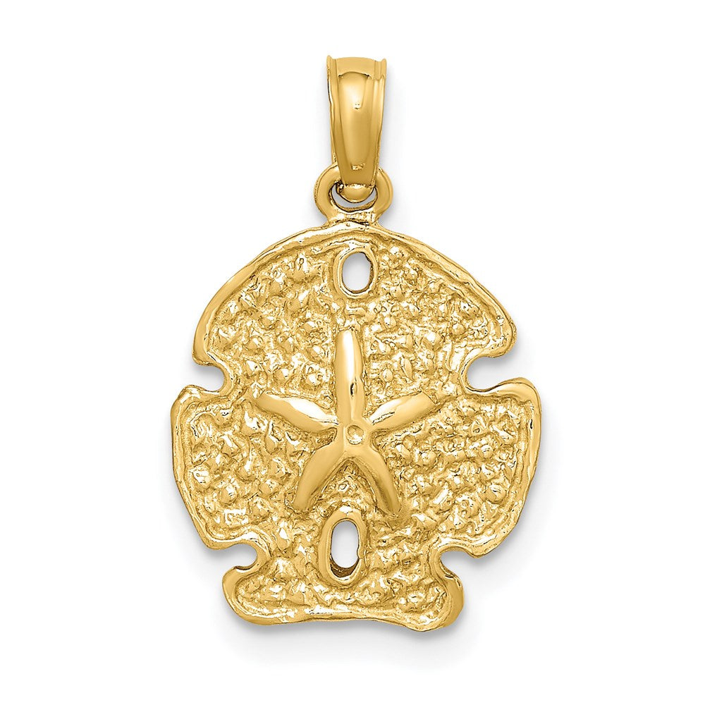 14K Gelbgold Polierter Sanddollar-Charm