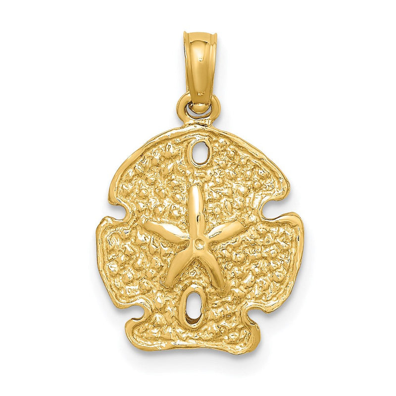 14K Gelbgold Polierter Sanddollar-Charm