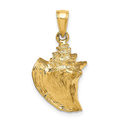 14K Gelbgold 3-D Muschel-Charm