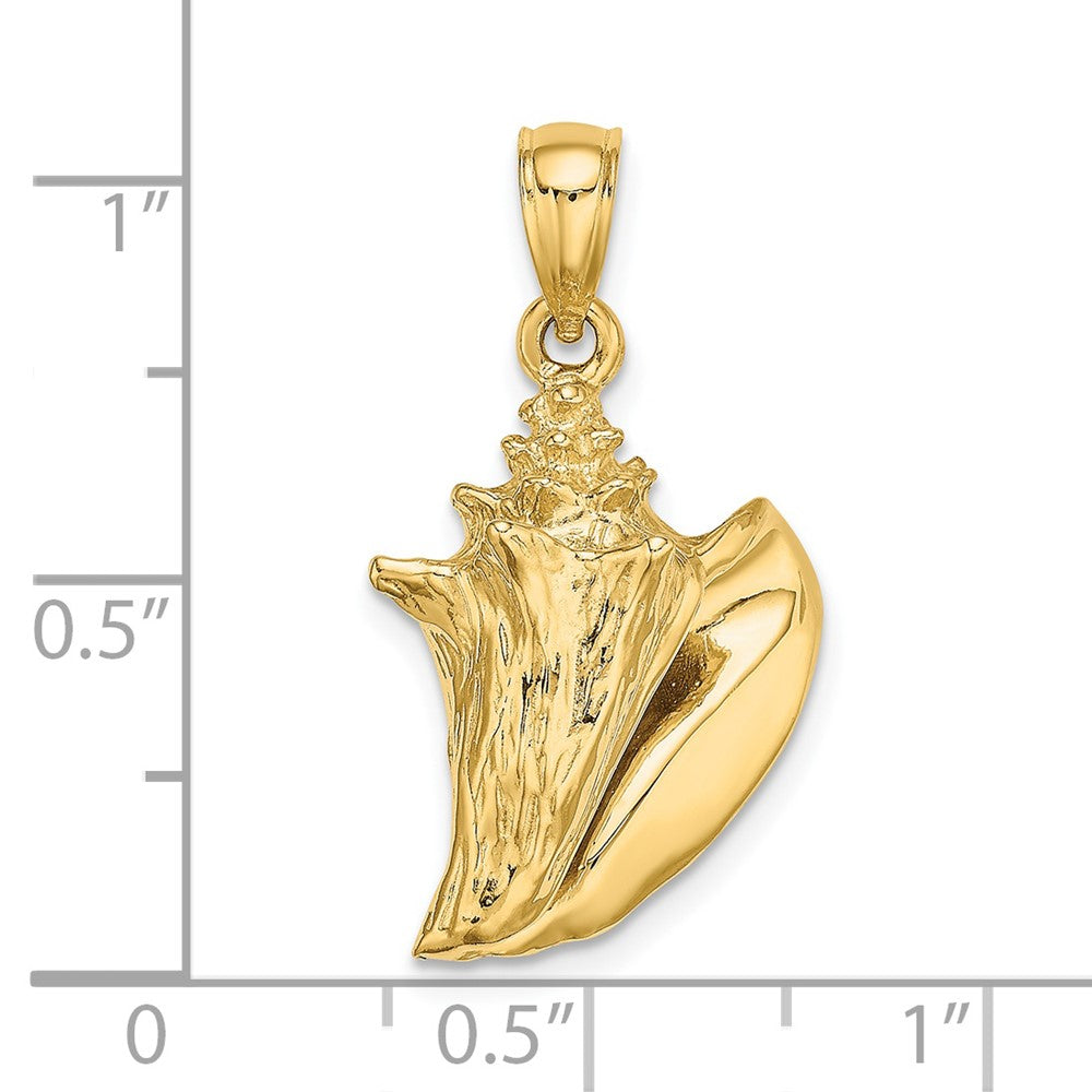 14K Gelbgold 3-D Muschel-Charm