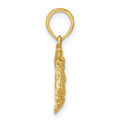 14K Gelbgold Strukturiert Krabbe Charm
