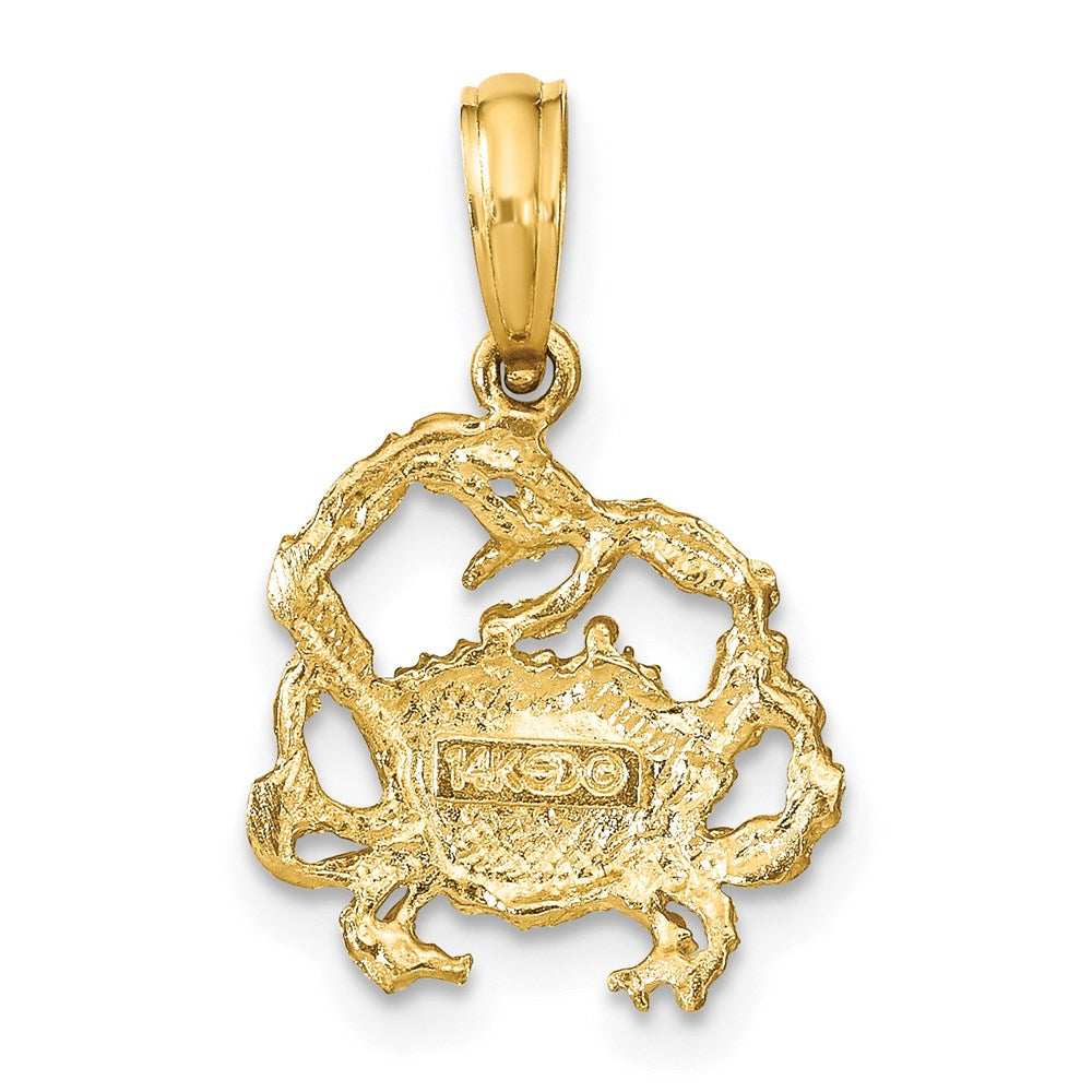 14K Gelbgold Strukturiert Krabbe Charm