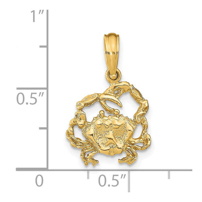 14K Gelbgold Strukturiert Krabbe Charm