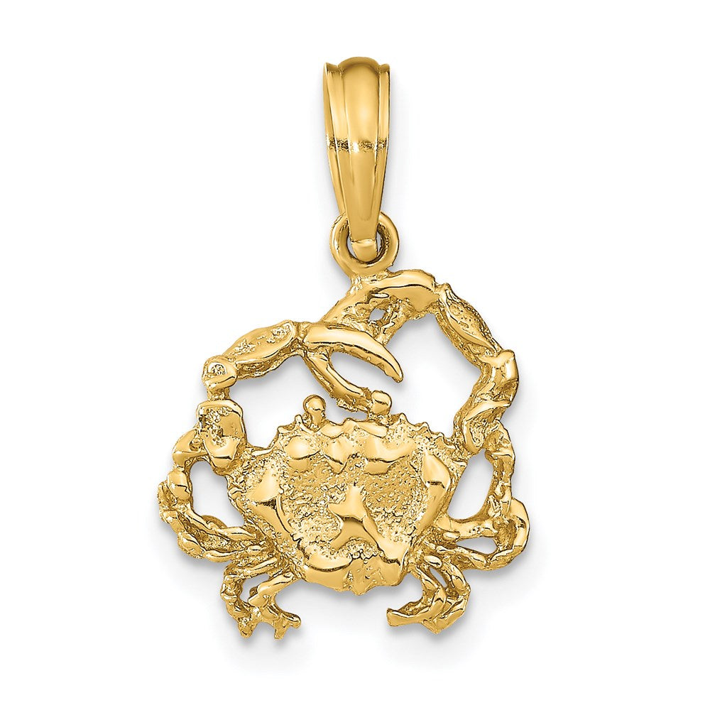14K Gelbgold Strukturiert Krabbe Charm