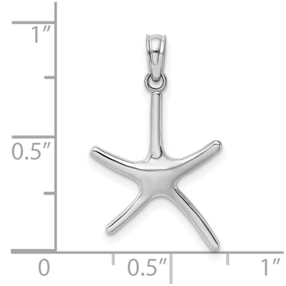 14K Weißgold Dancing Seestern Charm