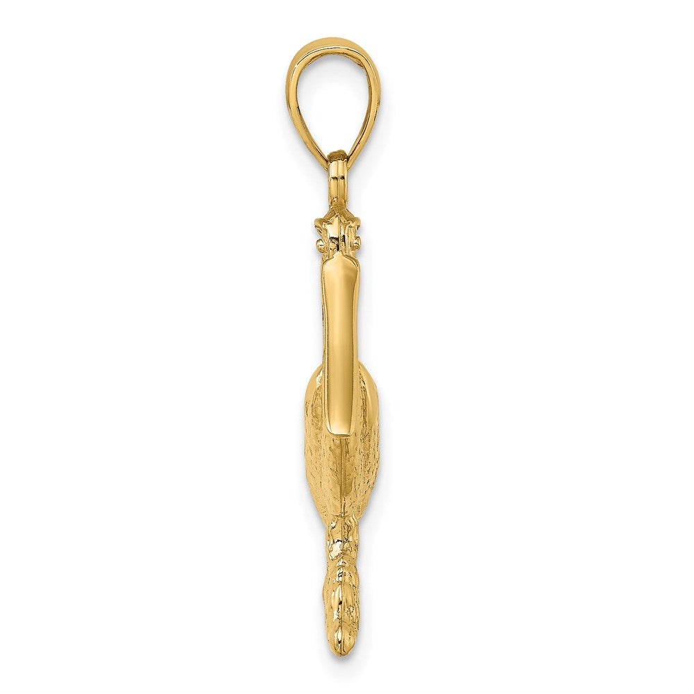 14K Gelbgold 3-D Pelikan-Charm, stehend