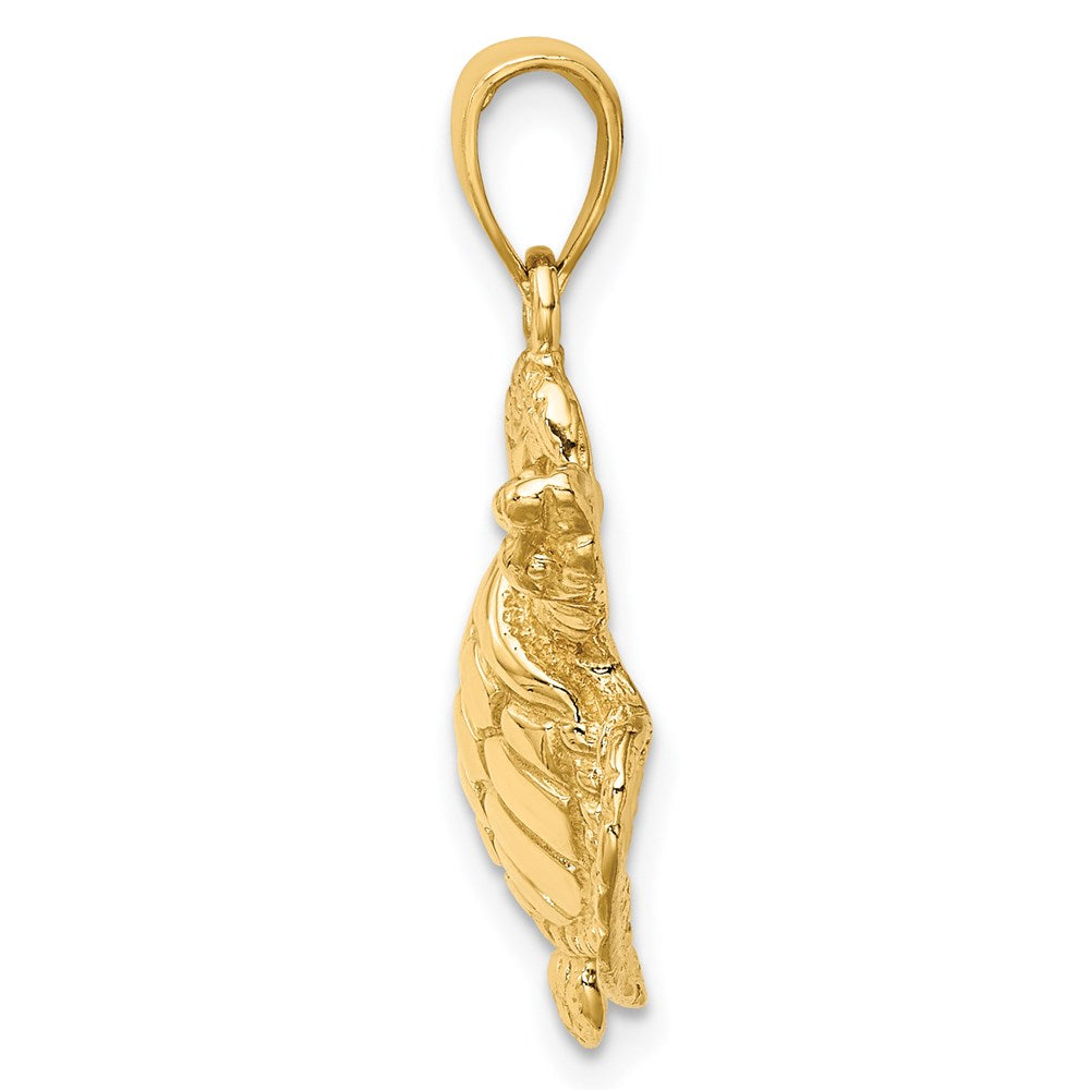 14K Gelbgold Charm Schildkröte, strukturiert