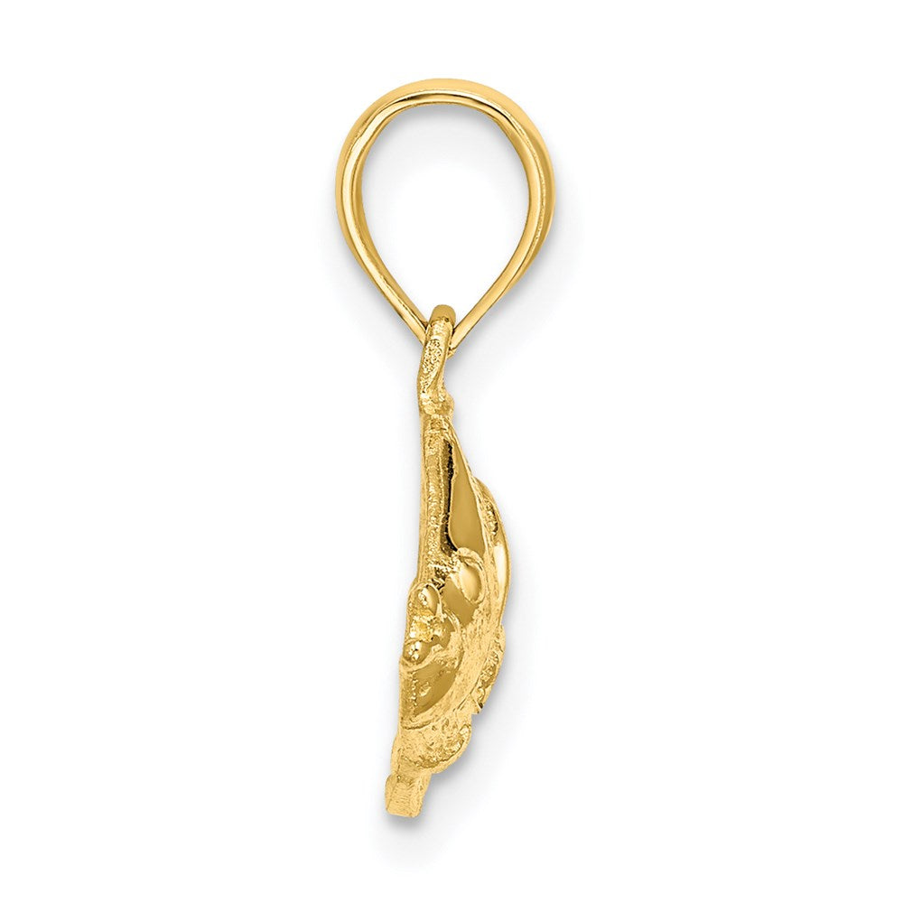 14K Gelbgold Poliert Strukturiert Fisch Charm