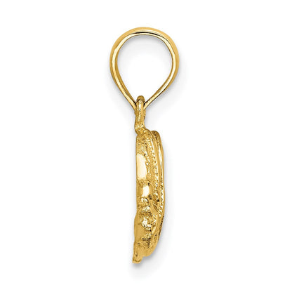 14K Gelbgold Polierter Gravierter Fisch-Charm