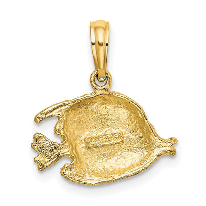 14K Gelbgold Polierter Gravierter Fisch-Charm