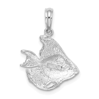 14K Weißgold Charm Fisch strukturiert