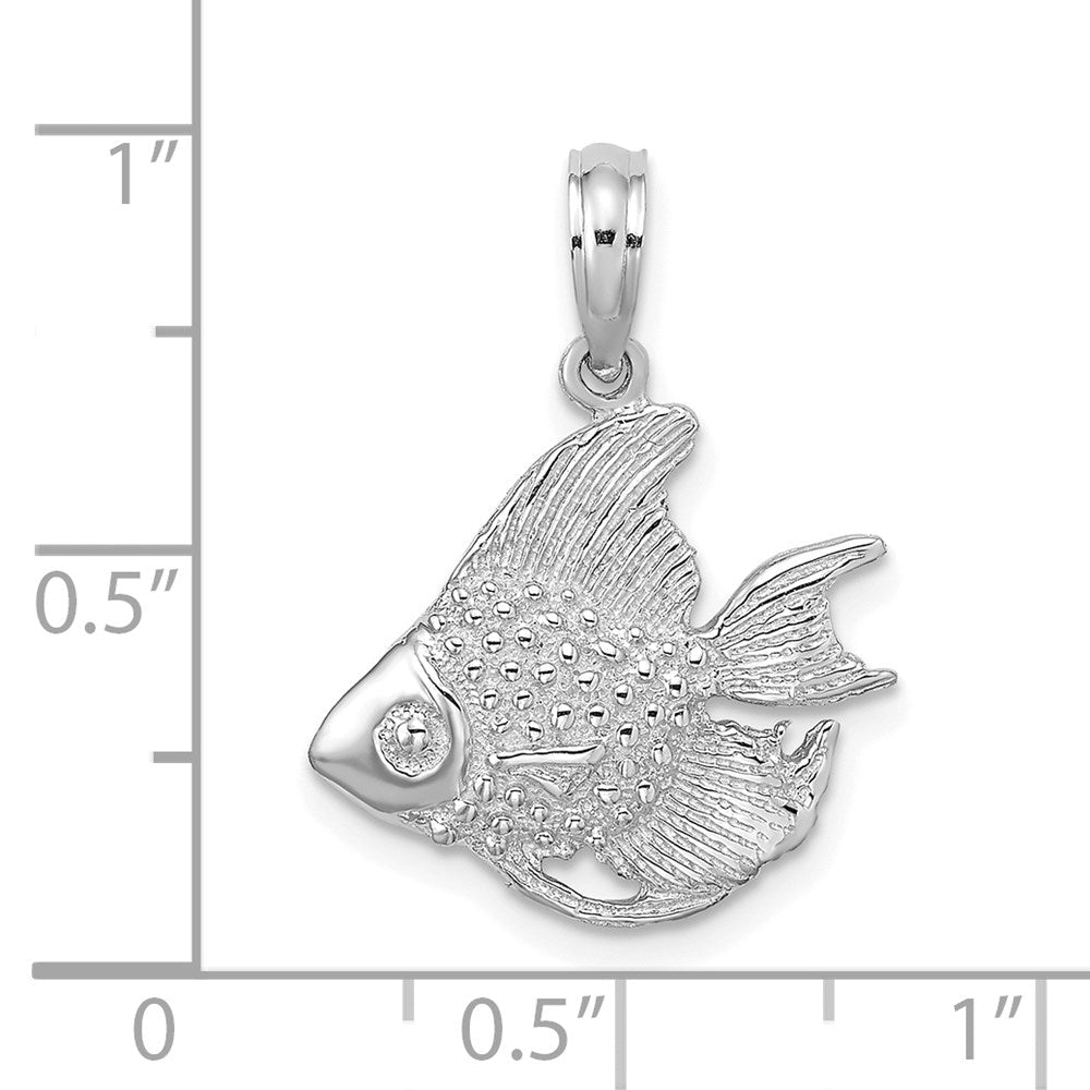 14K Weißgold Charm Fisch strukturiert