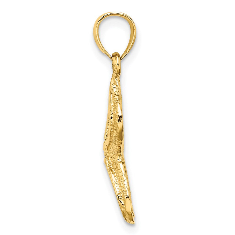 14K Gelbgold Seestern-Charm mit strukturierter Oberfläche