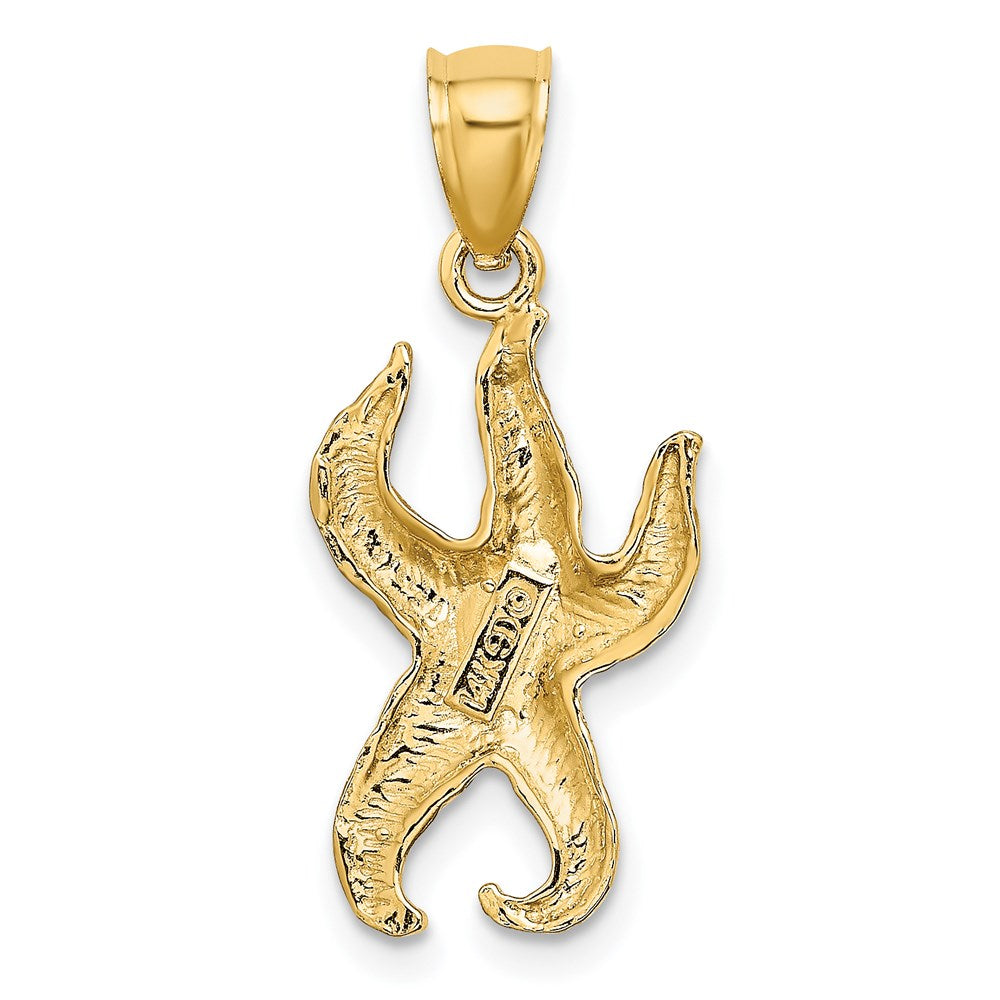 14K Gelbgold Seestern-Charm mit strukturierter Oberfläche