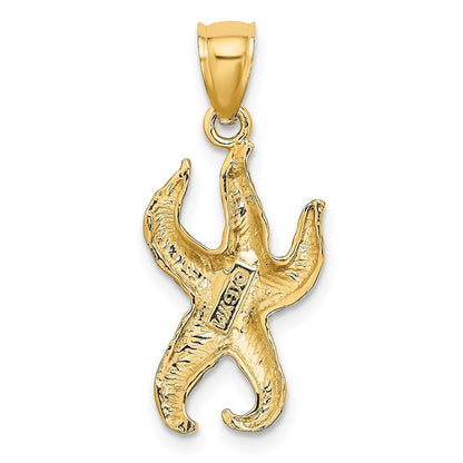 14K Gelbgold Seestern-Charm mit strukturierter Oberfläche