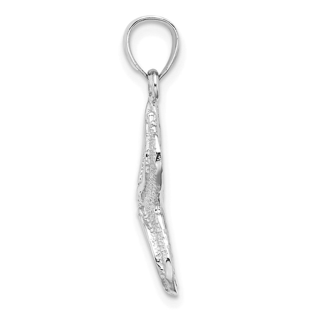 14K Weißgold Seestern-Charm mit strukturierter Oberfläche