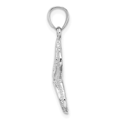 14K Weißgold Seestern-Charm mit strukturierter Oberfläche