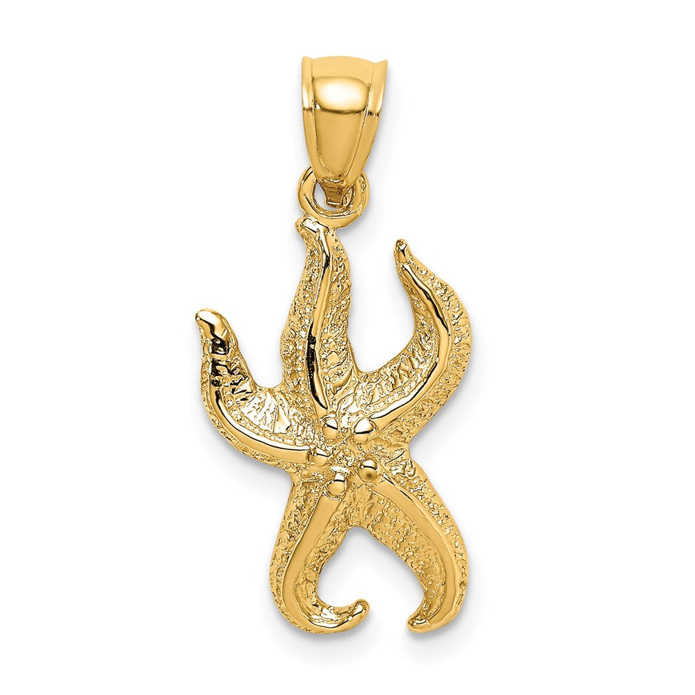 14K Gelbgold Seestern-Charm mit strukturierter Oberfläche
