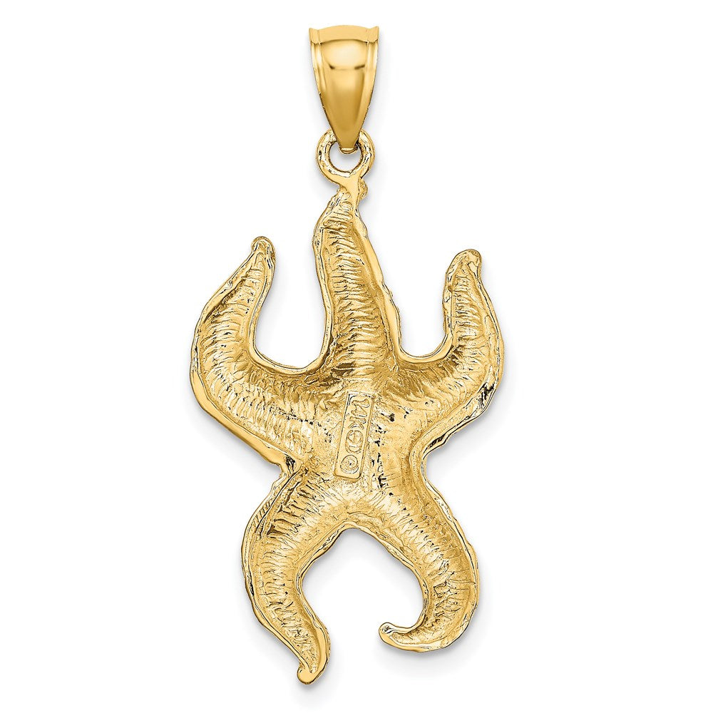 Seesternanhänger aus 14K Gelbgold mit strukturierter Oberfläche