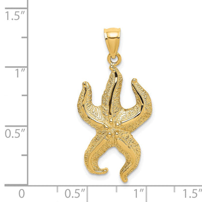 Seesternanhänger aus 14K Gelbgold mit strukturierter Oberfläche