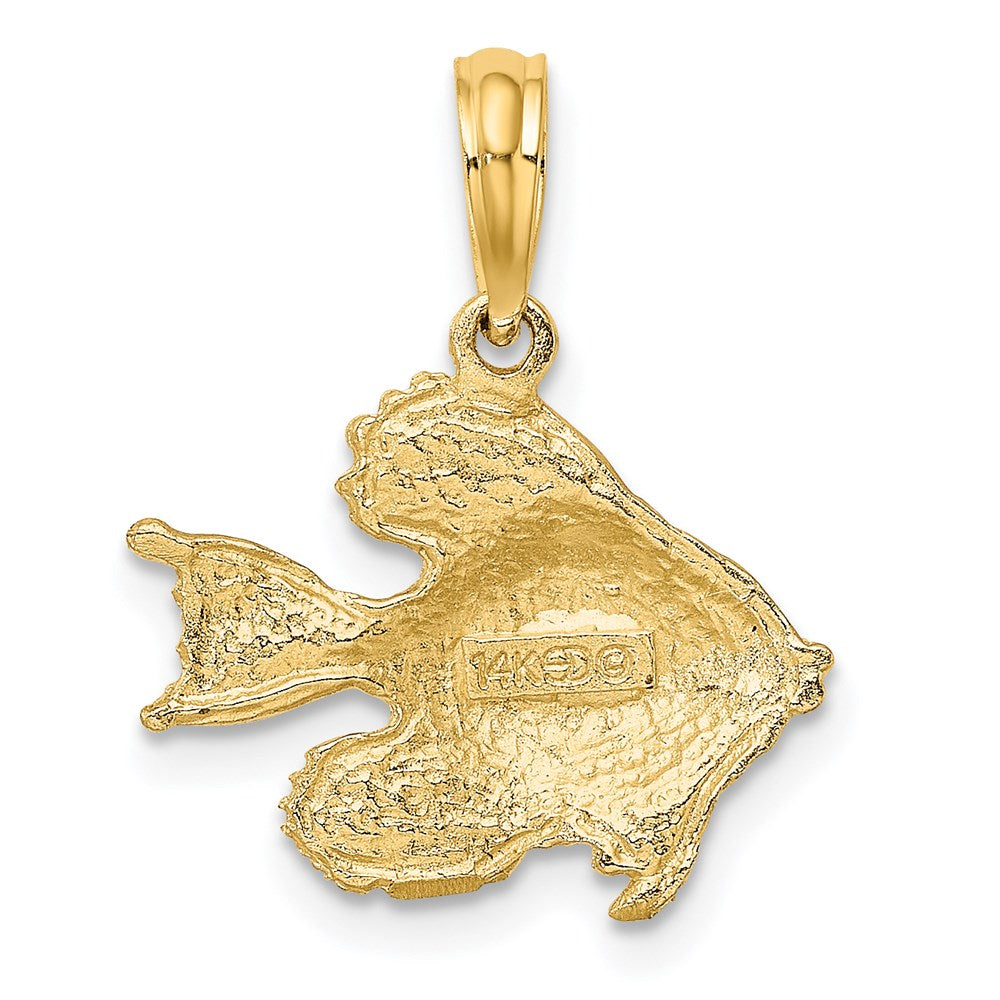 14K Gelbgold Poliert Graviert Fisch Charm