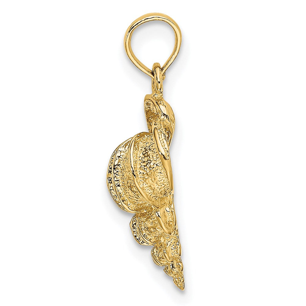 14K Gelbgold Wendeltreppen-Muschel-Charm