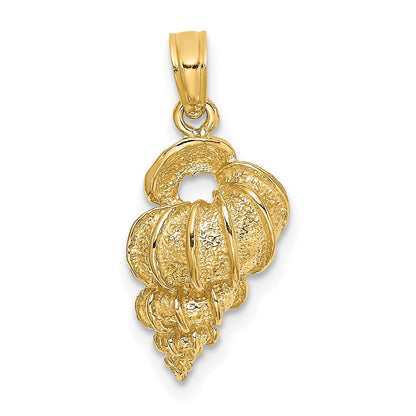14K Gelbgold Wendeltreppen-Muschel-Charm