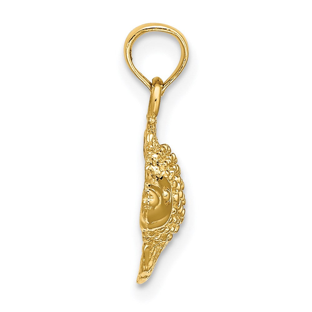 14K Gelbgold 2-d Strukturiert Fisch Charm
