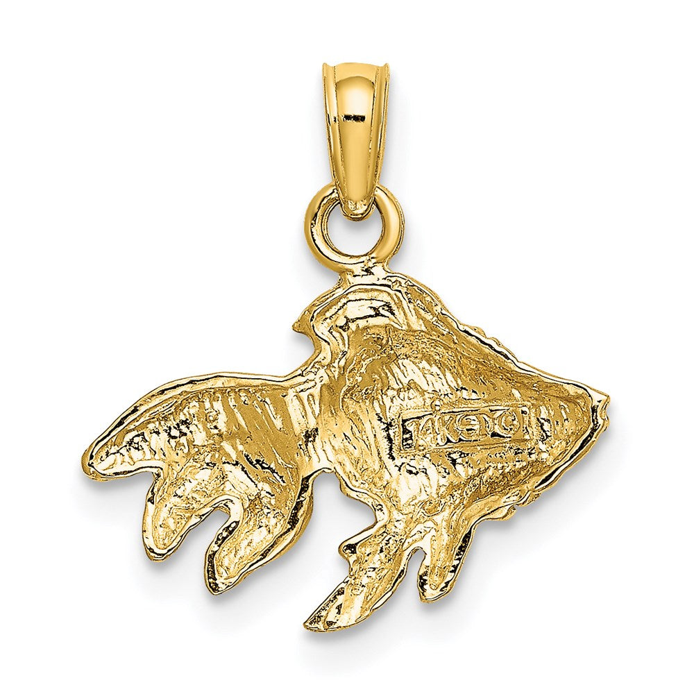 14K Gelbgold 2-d Strukturiert Fisch Charm