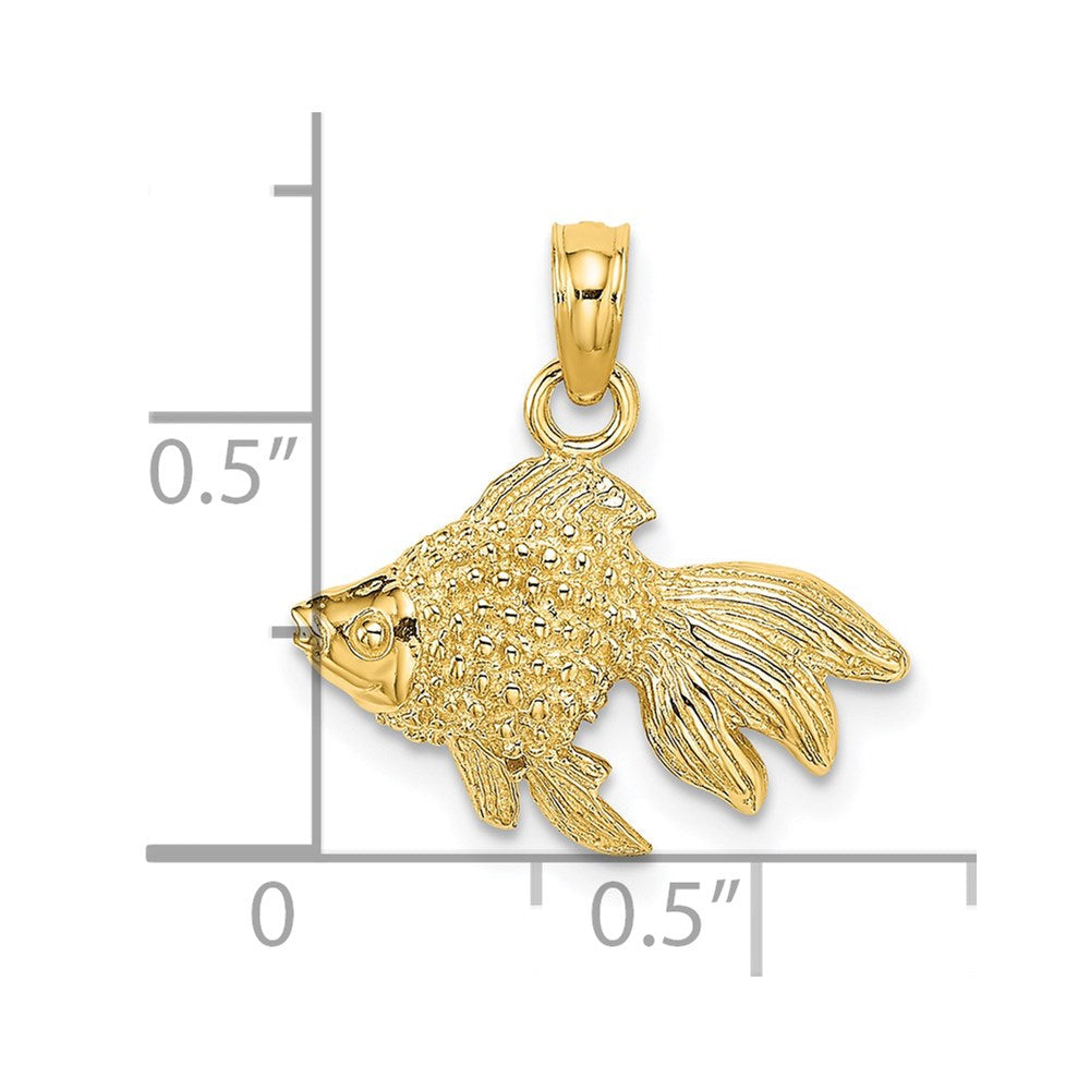 14K Gelbgold 2-d Strukturiert Fisch Charm