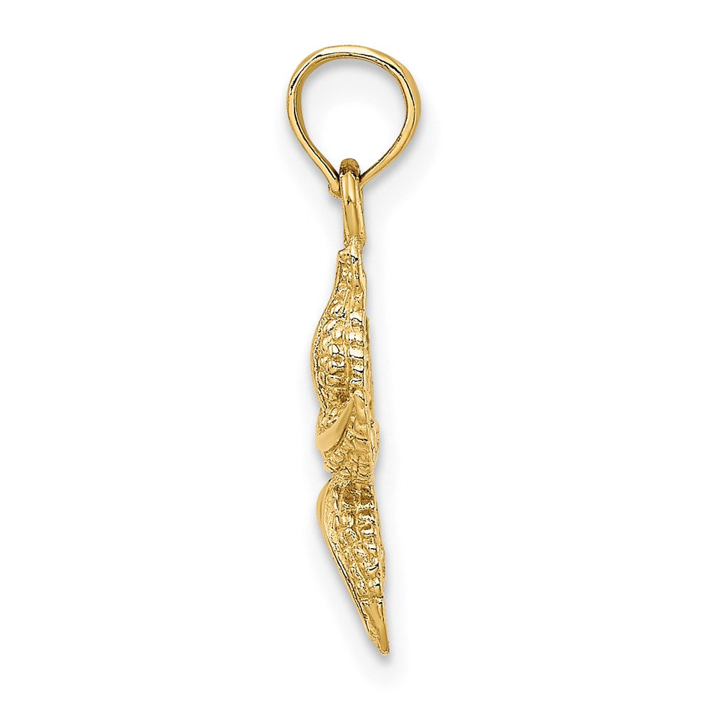 14K Gelbgold Strukturiert Seestern Charm
